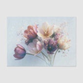 Pfirsich-Lavendel-Tulpen-Sträußchen-Decoupage Seidenpapier (Vorderseite)
