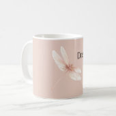 Pfirsich-Libellen-Traum Kaffeetasse (Vorderseite Links)