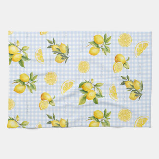 Pfirsich-Limonen-Gingham Geschirrtuch