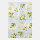 Pfirsich-Limonen-Gingham Geschirrtuch (Vertikal)