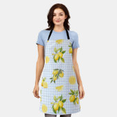 Pfirsich-Limonen-Gingham Schürze (Getragen)