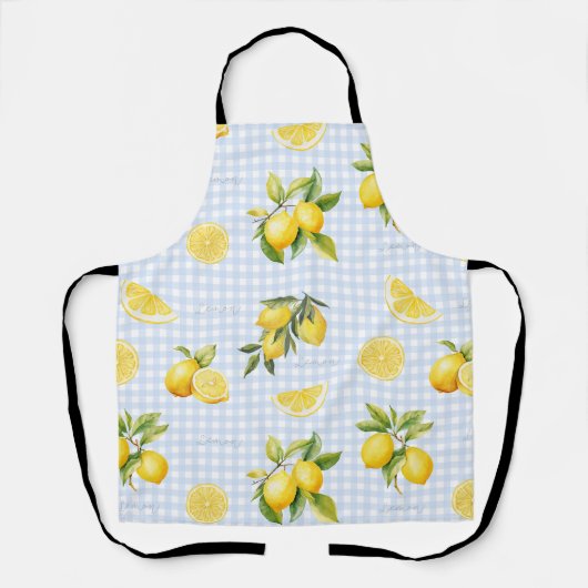 Pfirsich-Limonen-Gingham Schürze (Vorderseite)