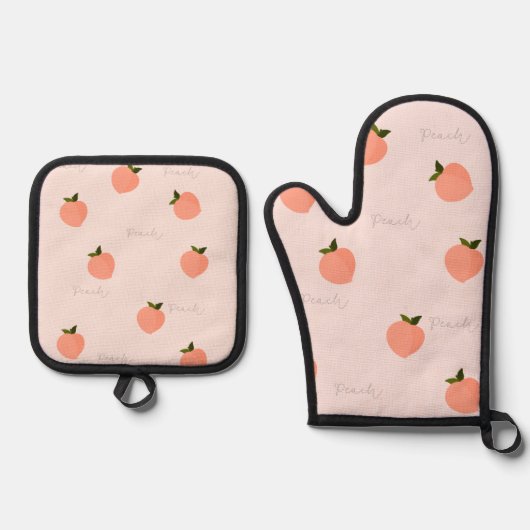 Pfirsich machen ofenhandschuh & Topflappen-Set (Vorderseite)