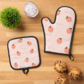 Pfirsich machen ofenhandschuh & Topflappen-Set (Oben Unten)