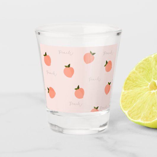Pfirsich machen Pfirsich Schnapsglas (Vorderseite)