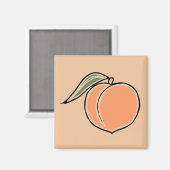 Pfirsich Magnet (Vorderseite/Rückseite)