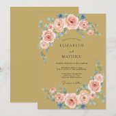 Pfirsich Malerische Hochzeit Einladung (Vorne/Hinten)