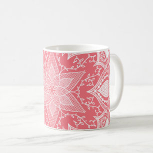Pfirsich-Mandala Kaffeetasse
