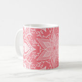 Pfirsich-Mandala Kaffeetasse (Vorderseite Links)