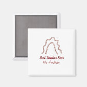 Pfirsich Marron Glitter Regenbogen Lehrerdankbarke Magnet (Vorderseite/Rückseite)