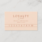 Pfirsich Minimal Eleganter Salon QR-Code Visitenkarte (Vorderseite)