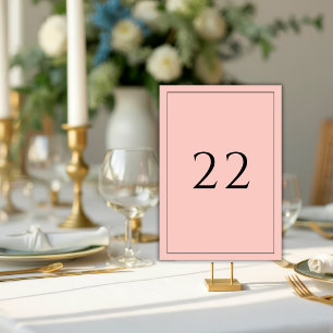 Pfirsich-Minimalistische elegante Hochzeit Tischnummer