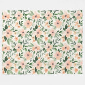 Pfirsich-Minze-Blüten   Fleecedecke (Vorderseite (Horizontal))