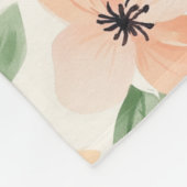 Pfirsich-Minze-Blüten   Fleecedecke (Ecke)