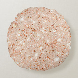 Pfirsich-Minze-Glitter Rundes Kissen