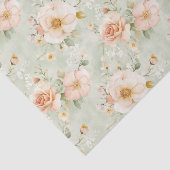 Pfirsich-Minze-Hübsche-Rosen-Blumen-Brautparty Seidenpapier (Ausschnitt)