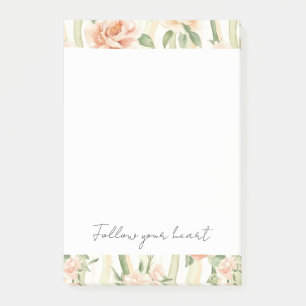 Pfirsich Minze Hübsche Rosen Florale Streifen Post-it Klebezettel