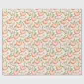 Pfirsich Minze Hübsches Herz Blumen Geburtstag Geschenkpapier (Flach)