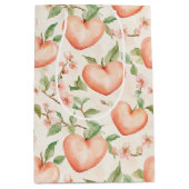 Pfirsich-Minze-Schöne-Herzen-Blumen Mittlere Geschenktüte (Vorderseite)