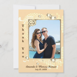 Pfirsich mit Frame & Diamonds Image dank Karte
