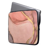 Pfirsich mit Goldgeode Laptopschutzhülle (Vorderseite Links)