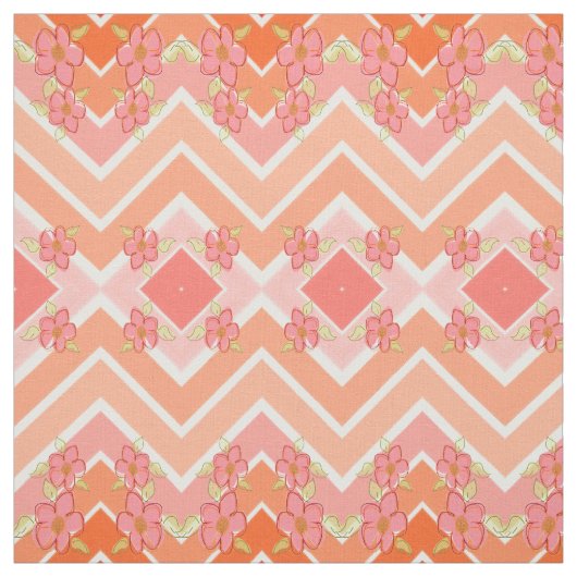 Pfirsich mit Koralle Stoff (Muster)