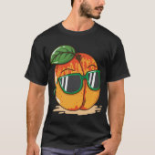 Pfirsich mit Sonnenbrille Früchte T-Shirt (Vorderseite)