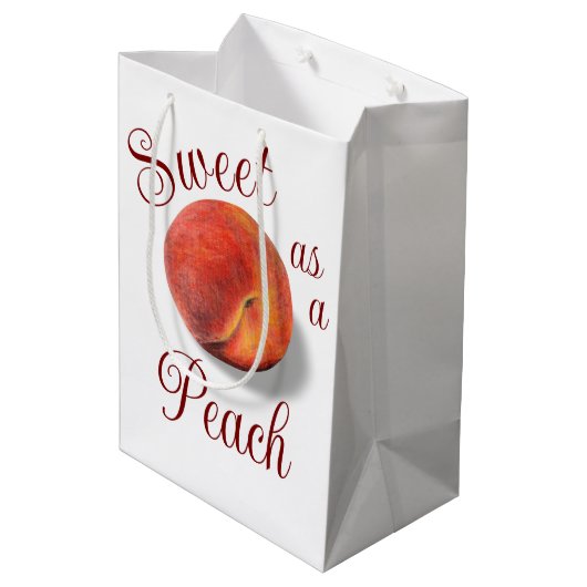 Pfirsich Mittlere Geschenktüte (Rückseite Schrägansicht)