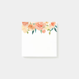 Pfirsich-modernes mit BlumenChic Post-it Klebezettel