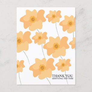 Pfirsich-Mohn-Blumen-Hand-Dankeschön  Postkarte