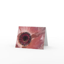 Pfirsich-Mohnblumen-freier Raum Notecard