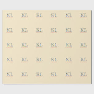 Pfirsich-Monogramm-Name-Buchstabe vintage fett Pas Geschenkpapier