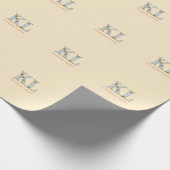 Pfirsich-Monogramm-Name-Buchstabe vintage fett Pas Geschenkpapier (Ecke)