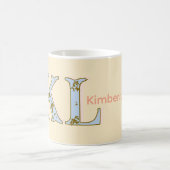 Pfirsich-Monogramm-Name Buchstabe vintage fett Pas Kaffeetasse (Mittel)