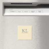 Pfirsich-Monogramm-Name-Buchstabe vintage fett Pas Magnet (In Situ (Geschirrspüler))