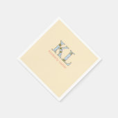 Pfirsich-Monogramm-Name-Buchstabe vintage fett Pas Serviette (Ecke)