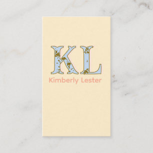 Pfirsich-Monogramm-Name-Buchstabe vintage fett Pas Visitenkarte
