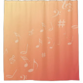 Pfirsich-Musik Duschvorhang (Vorderseite)