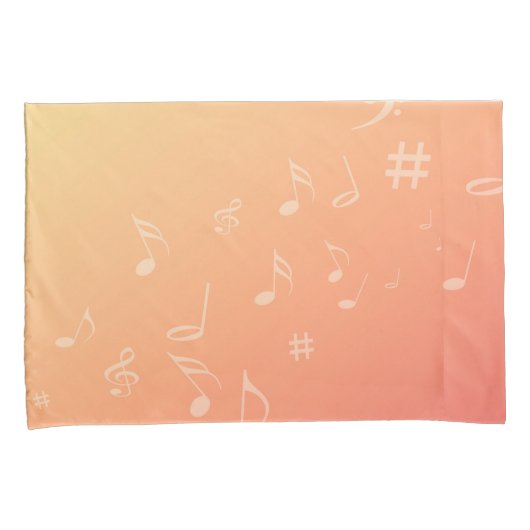 Pfirsich-Musik Kissenbezug (Vorderseite-Rechts)