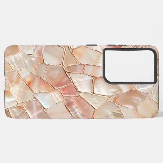 Pfirsich-Mutter von Pearl Mosaic Samsung Galaxy Hülle (Linke Seite)