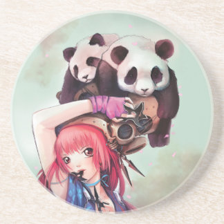Pfirsich Ninja Panda-Untersetzer Untersetzer
