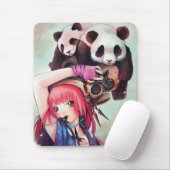 Pfirsich Ninja Pandas Mousepad (Mit Mouse)