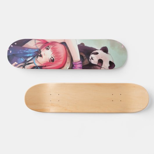 Pfirsich Ninja Pandas Skateboard (Horizontal)