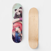 Pfirsich Ninja Pandas Skateboard (Vorderseite)