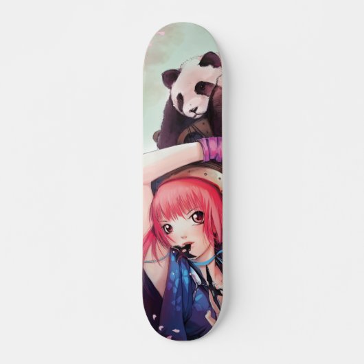 Pfirsich Ninja Pandas Skateboard (Vorne)