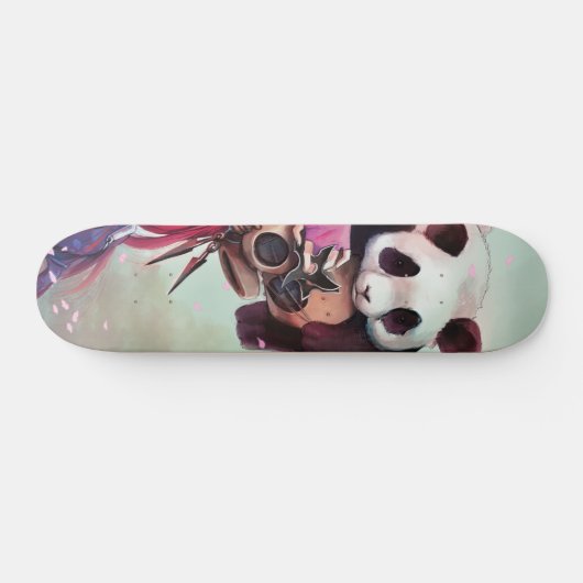 Pfirsich Ninja Pandas Skateboard (Horizontal)
