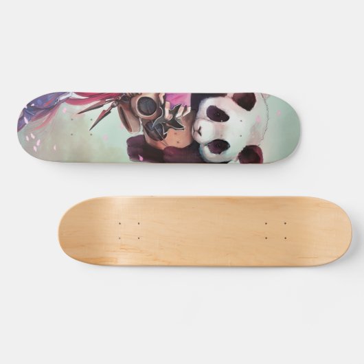 Pfirsich Ninja Pandas Skateboard (Horizontal)