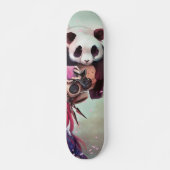Pfirsich Ninja Pandas Skateboard (Vorne)