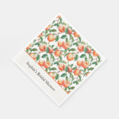 Pfirsich Obst Brautparty Serviette (Ecke)