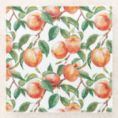 Pfirsich Obst Glasuntersetzer (Vorderseite)